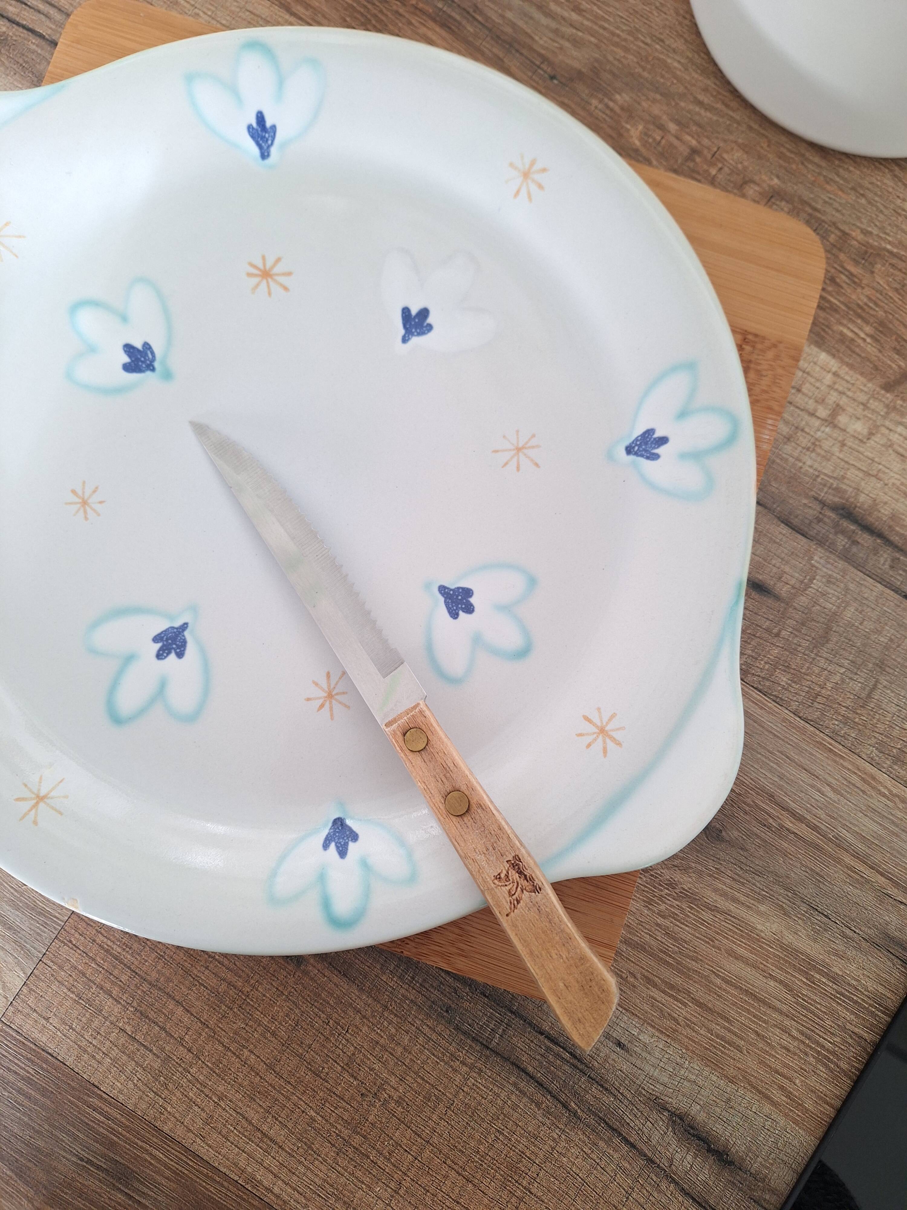Blue pie dish Belgian manufacture Boch