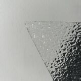 Vintage geometric wall lamp, black metal and glass, France 1950