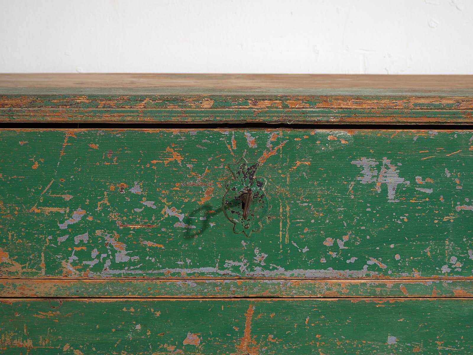 Large antique chest of drawers with green patina (c.1940) #62