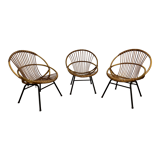 Rattan armchairs feet metal