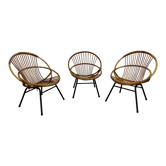 Rattan armchairs feet metal