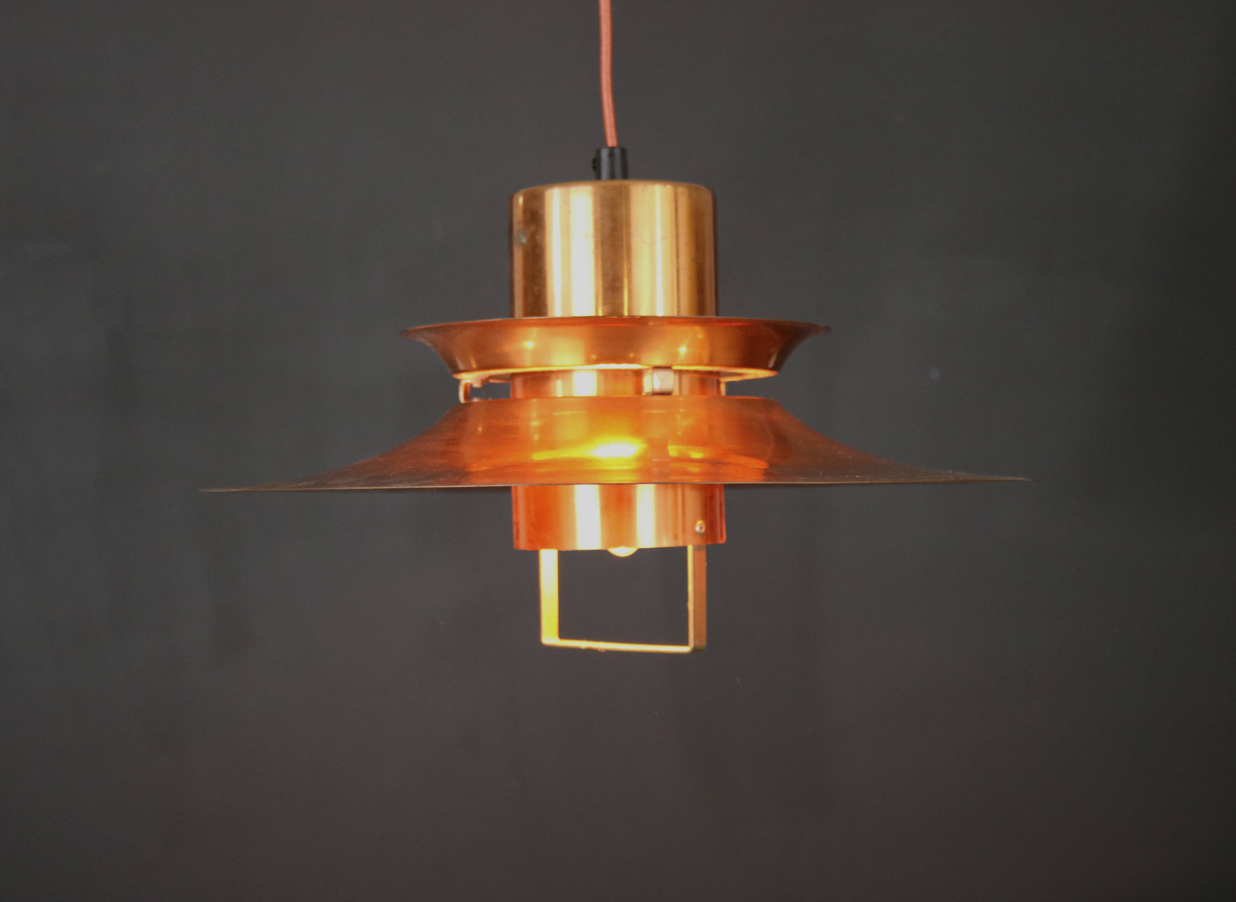 Scandinavian midcentury Design Lamp by Vitrika | solid copper black style | 1960s | Scandinavian