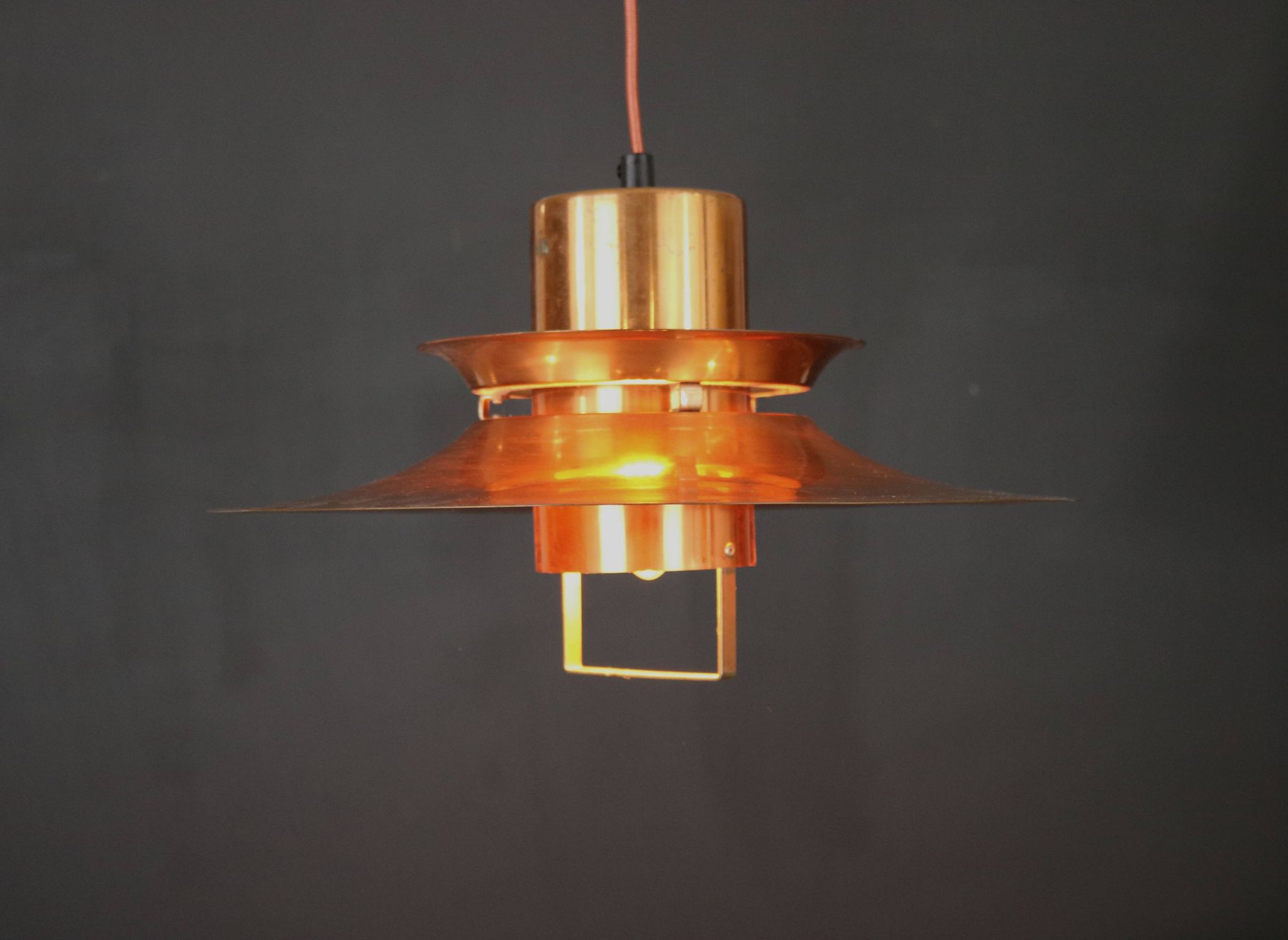 Scandinavian midcentury Design Lamp by Vitrika | solid copper black style | 1960s | Scandinavian