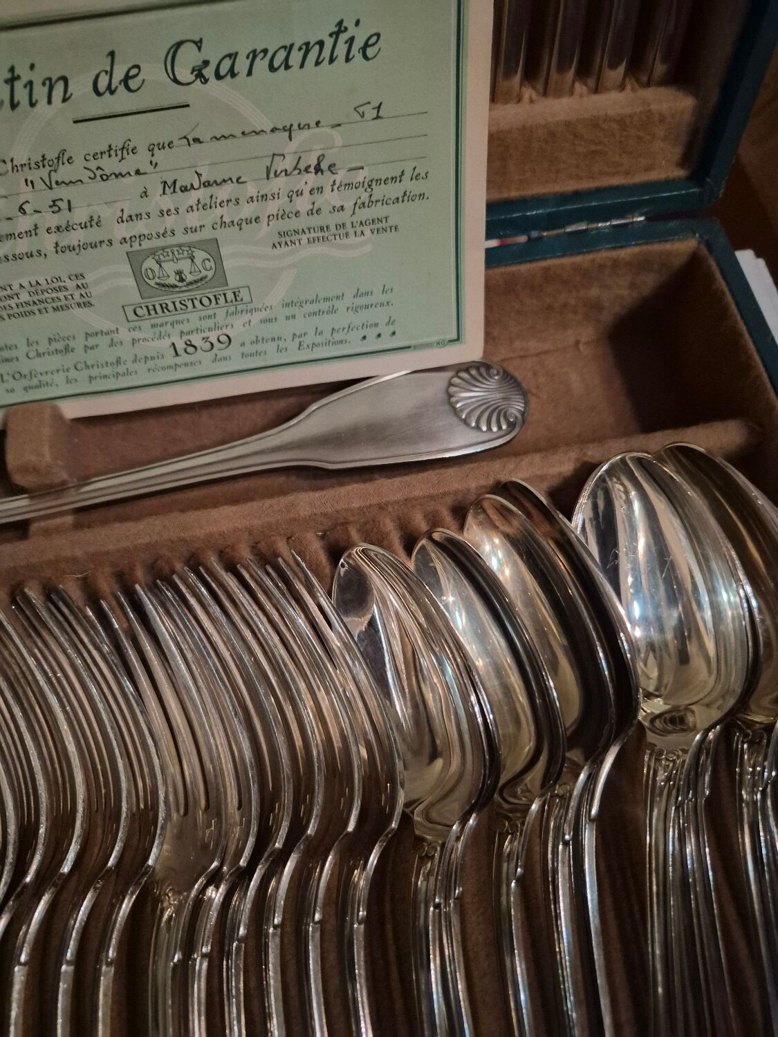 Christofle silver-plated cutlery set Vendôme 61 pieces