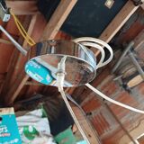 Vintage Chrome Chandelier and Transparent Plastic Pendants