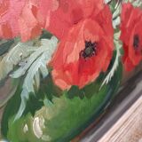 Oil on canvas painting "red poppies" signed
