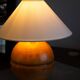 Pied de lampe boule en bois blond, Années 60/70