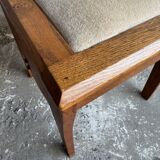 Set of 6 Amsterdamse School Art Deco Dining Chairs, Warm Oak Wood with Beige Upholstery