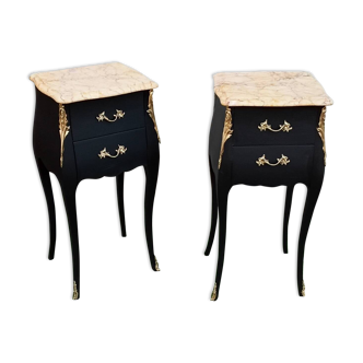 Pair of black bedside tables
