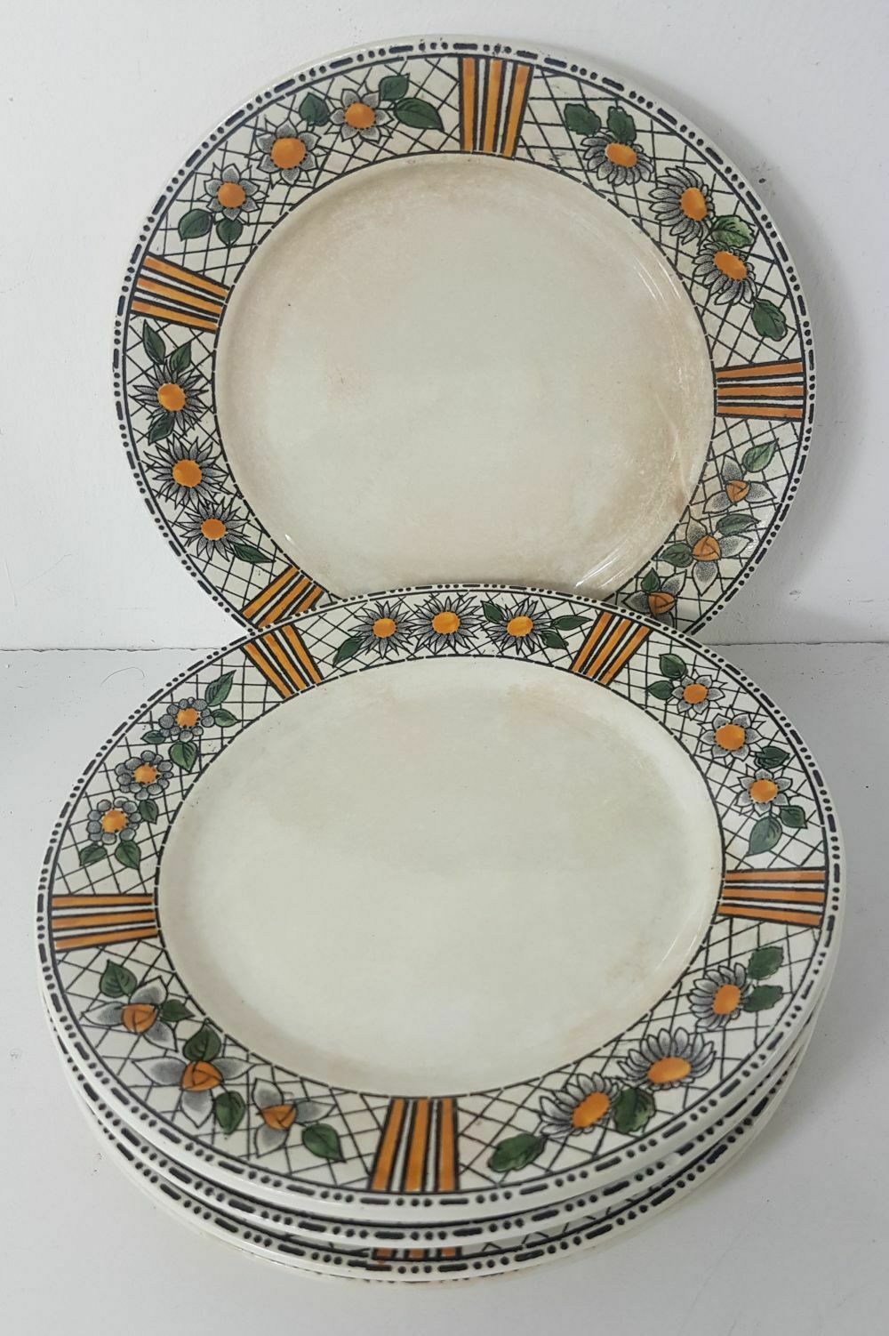 Set of 6 dessert plates in earthenware HBCM model Elisabeth