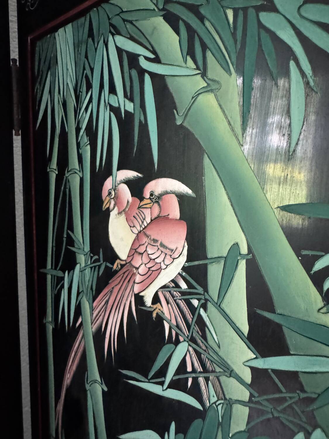 Antique Chinese lacquer screen