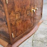Meuble commode d'époque Art Déco en loupe de noyer -1930s