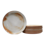 Series of 9 vintage stoneware plates by Les Poteries du Marais, France