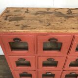 Former craft furniture with seed grocery drawers early 20th patinated