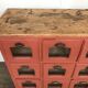 Former craft furniture with seed grocery drawers early 20th patinated