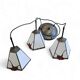 3 light chandelier with glass shades / Art Deco