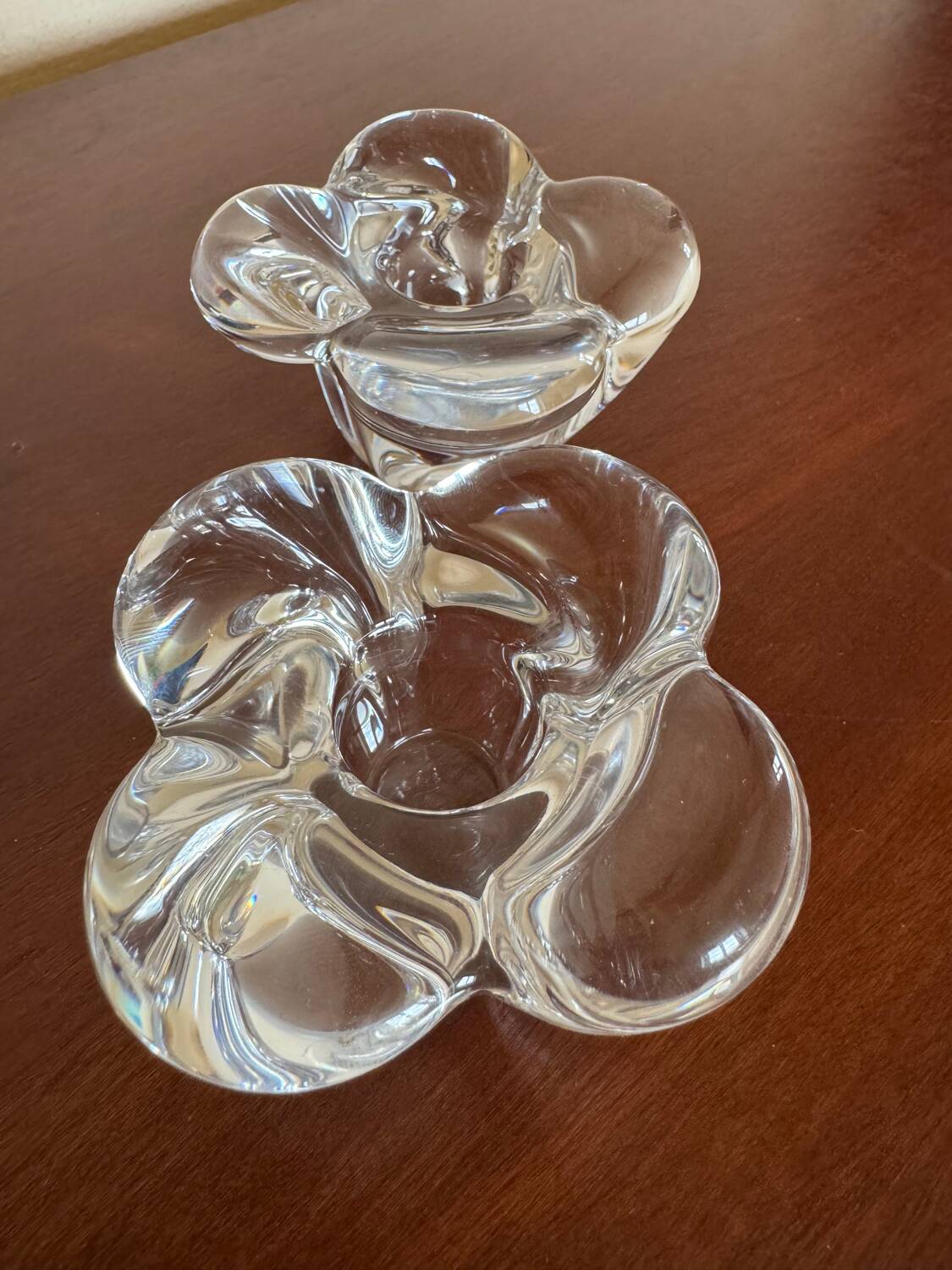 Vintage crystal flower candle holder (X2)