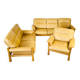 Complete camel leather lounge set from the 1960s.