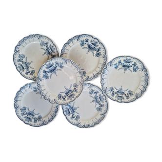 Set of 6 flat plates Regency in iron earth