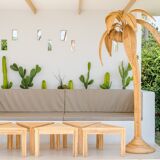Rattan puzzle coffee table