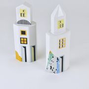 Heide Warlamis salt and pepper shakers skyscrapers postmodern, Vienna collection 1990