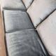 Vintage blue-grey velvet fringed seat / armchair