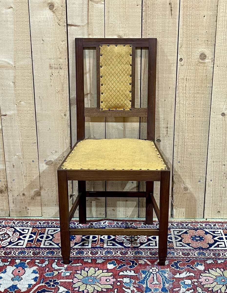 Series of 4 Art Deco mahogany chairs from the 1950s