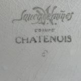 Grand plat à tarte ancien en faïence de Sarreguemines