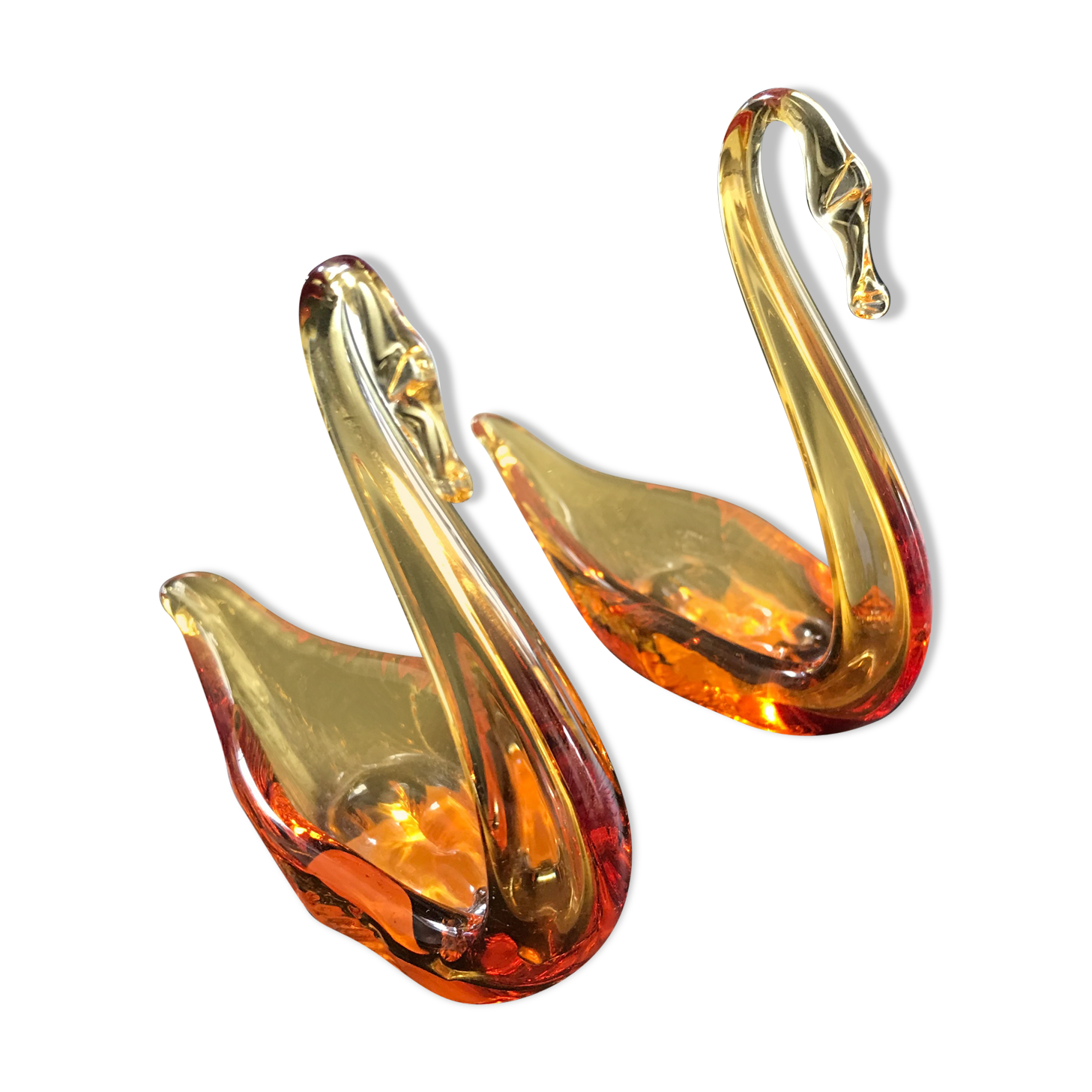 Duo of swan trinket bowl