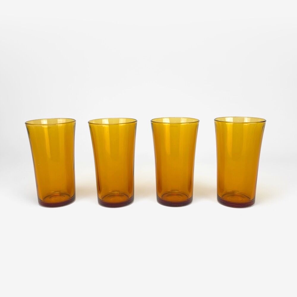 Table service 4 people amber glass duralex