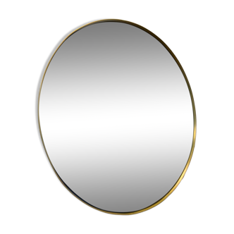 Round mirror 60cm in diameter on brass frame