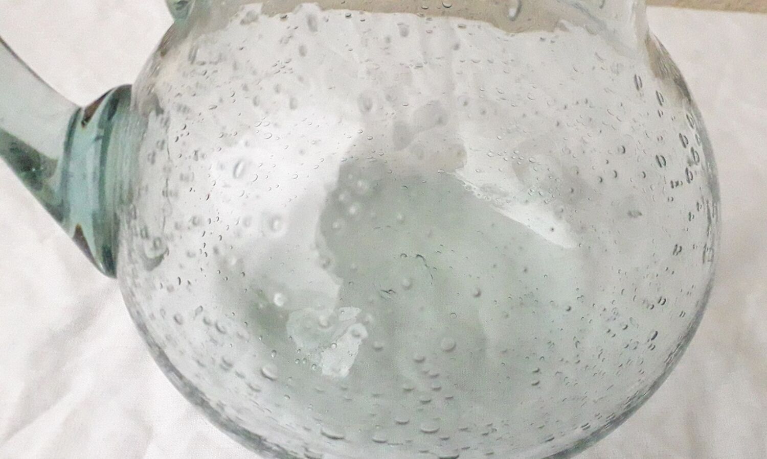 Bubbled glass pitcher
