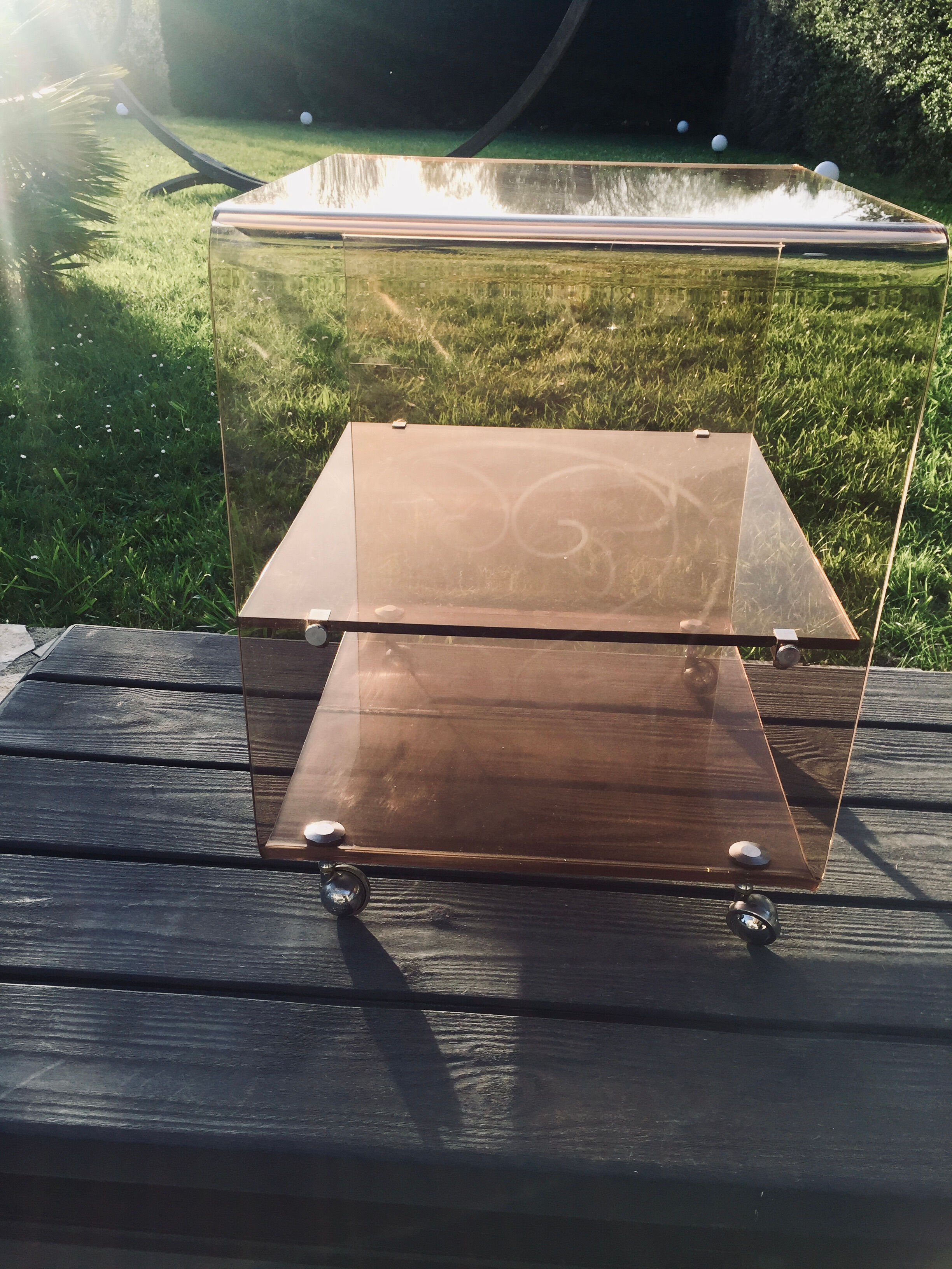 Vintage coffee table 70 with wheels