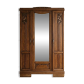 Grande armoire ancienne Art Nouveau en bois massif