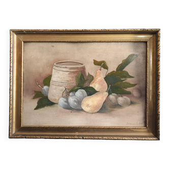 Nature morte vintage, signée Dihlmann, 1934