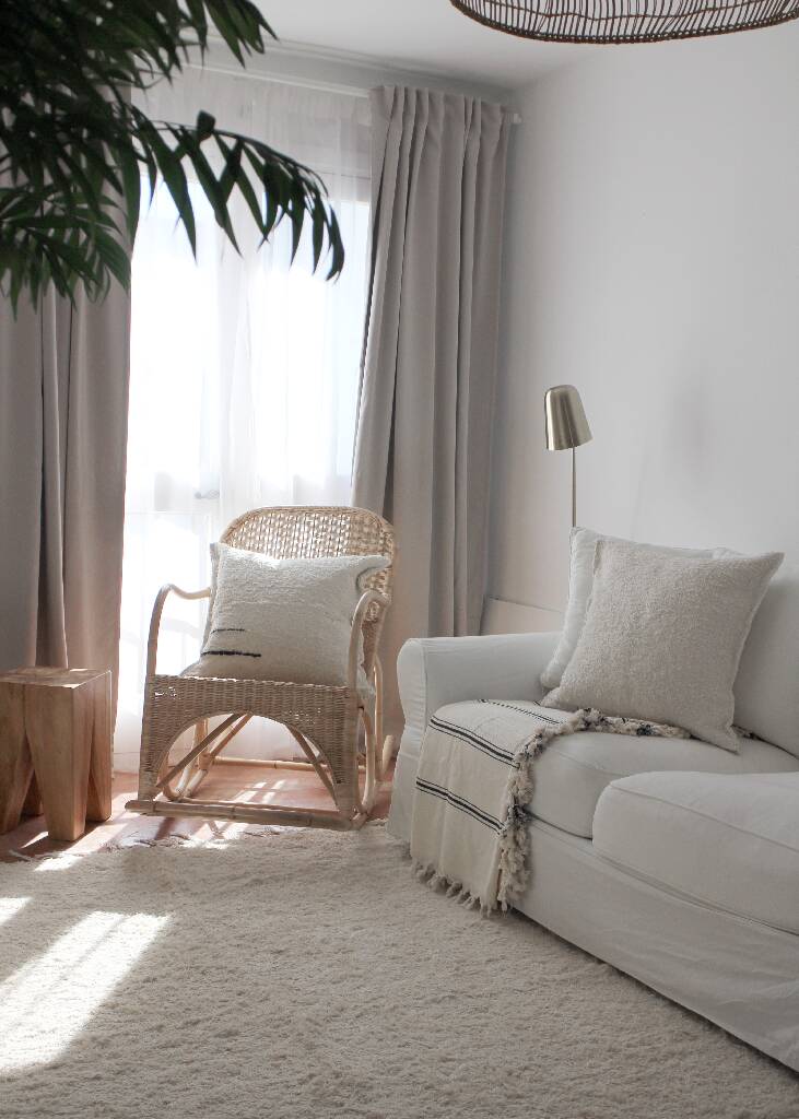 Double-layered handmade rug made from recycled cotton - hand-woven - 170 x 240 cm