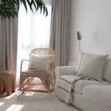 Double-layered handmade rug made from recycled cotton - hand-woven - 170 x 240 cm