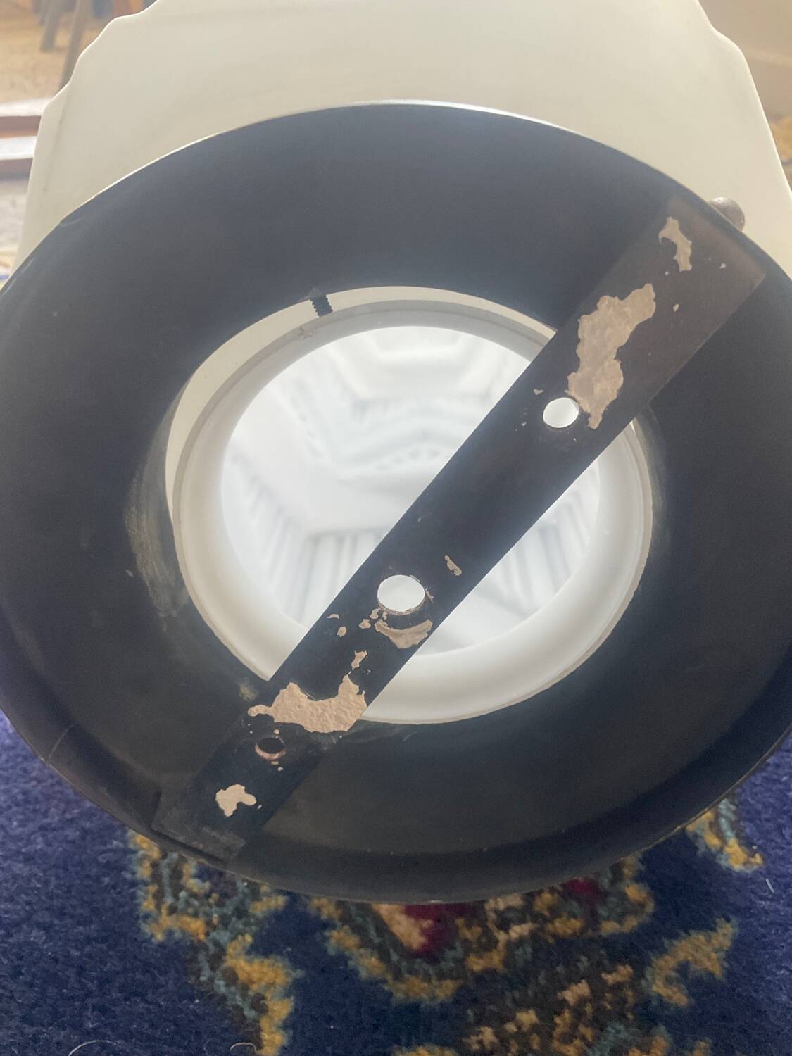 Art Deco Skycrapper ceiling light in opaline glass