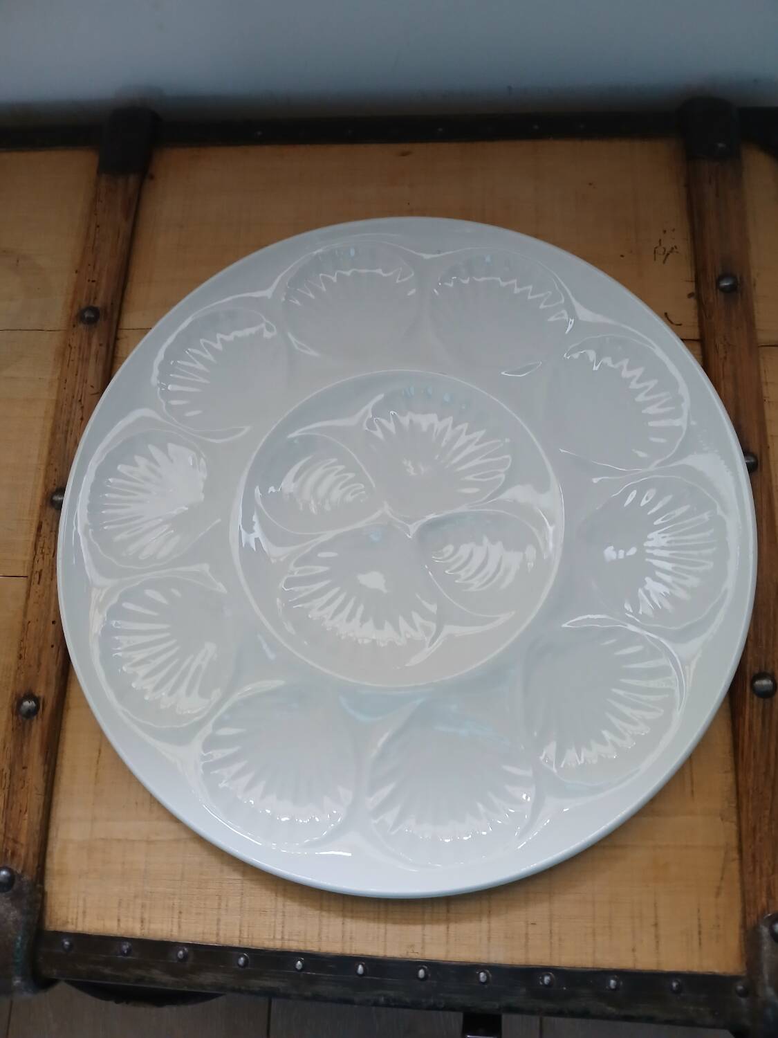 Large antique oyster platter