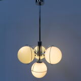 Vintage space age hanging lamp with 4 glass balls