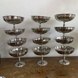 Large stainless steel stemmed bowls