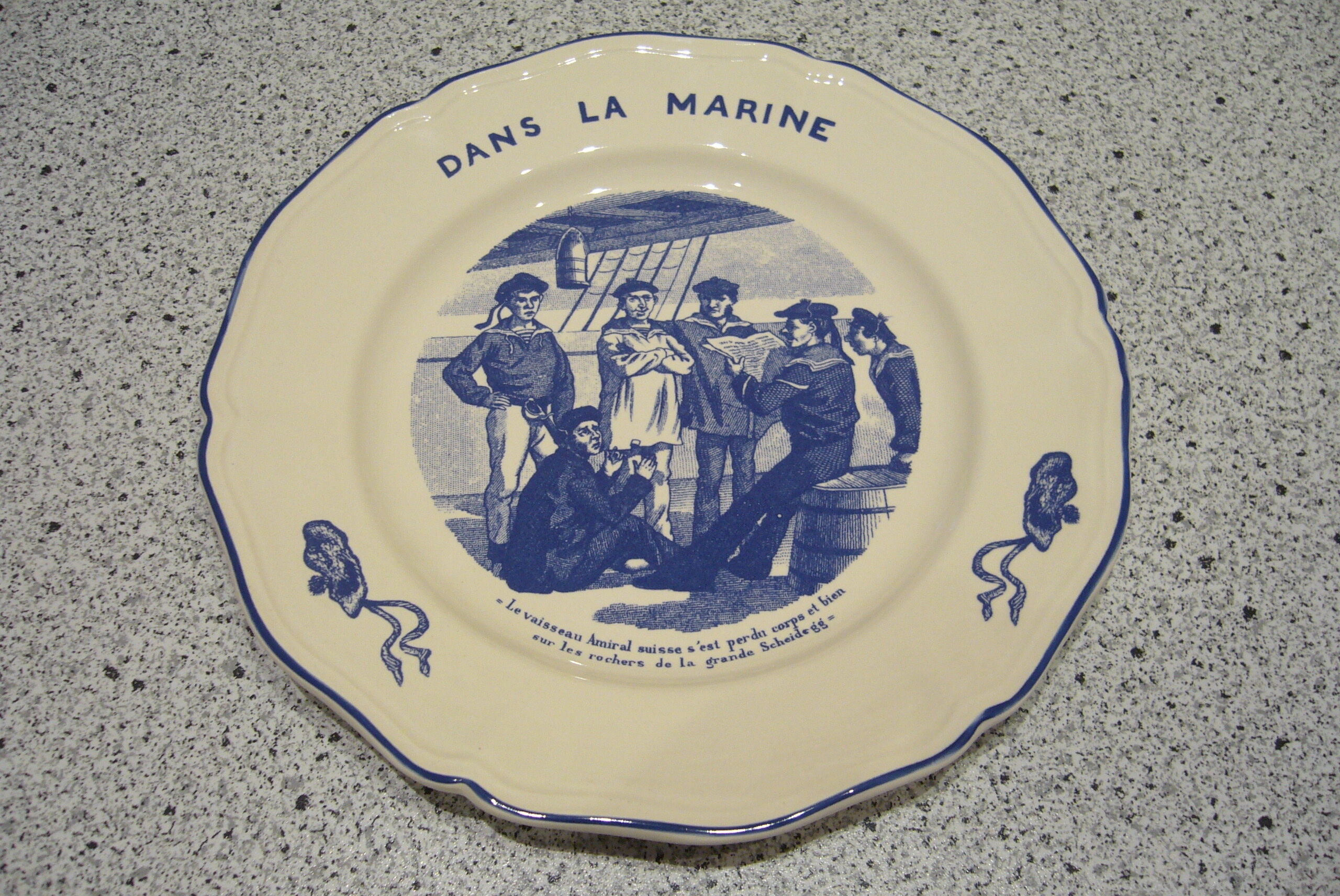 6 dessert plates Lunéville marine theme