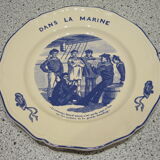 6 assiettes à dessert Lunéville thème marin
