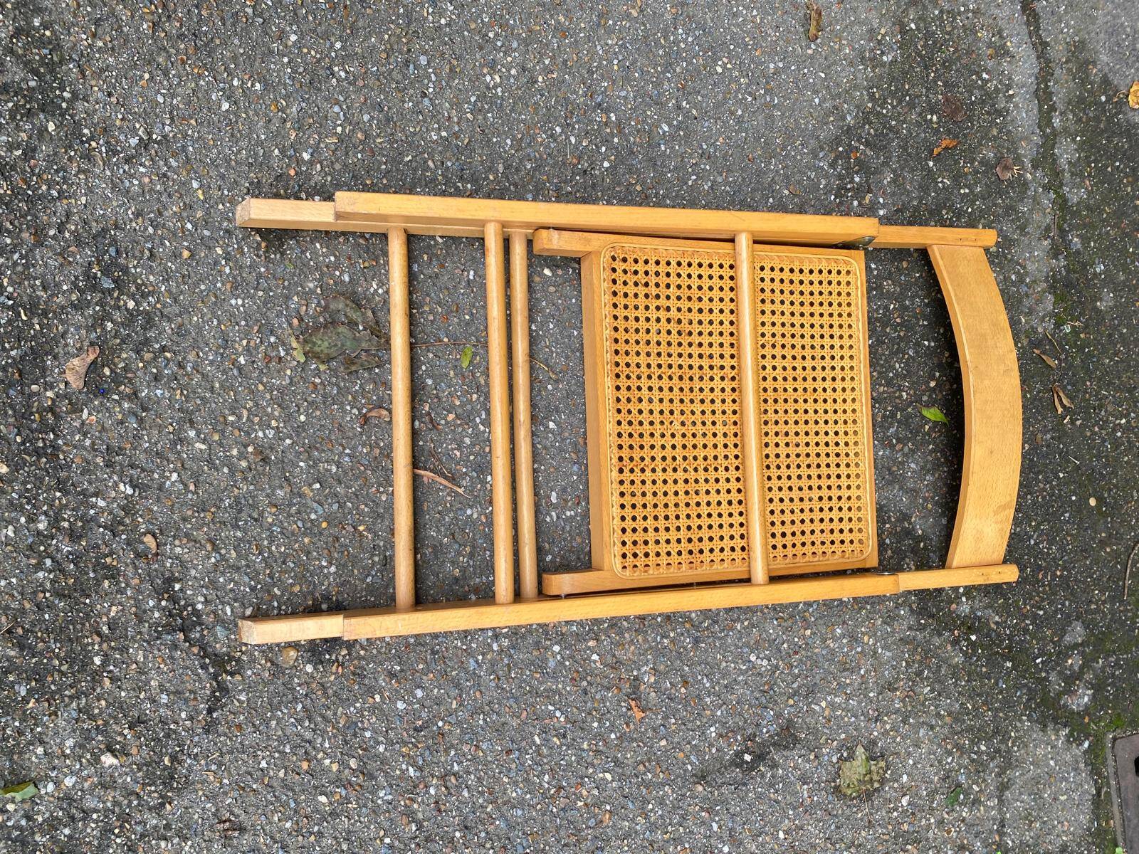 5 or 6 Scandinavian folding cane chairs 1970