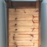Oak overmantel mirror and beveled mirror