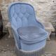 Chauffeuse velours bleu lagon