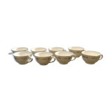 Serving of 8 golden porcelain coffee cups Villeroy and Boch Saar 50s/60s