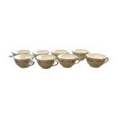 Service de 8 tasses à café en porcelaine dorées Villeroy et Boch Saar années 50/60