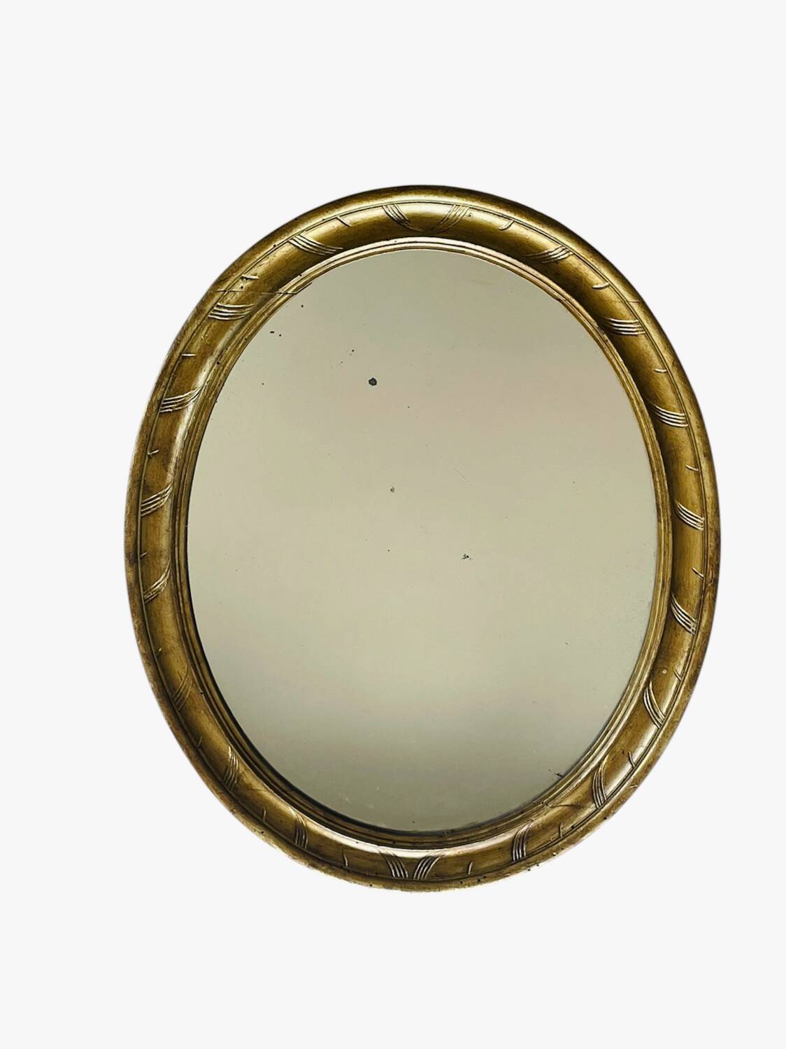 58cm patinated gilded wood mirror
