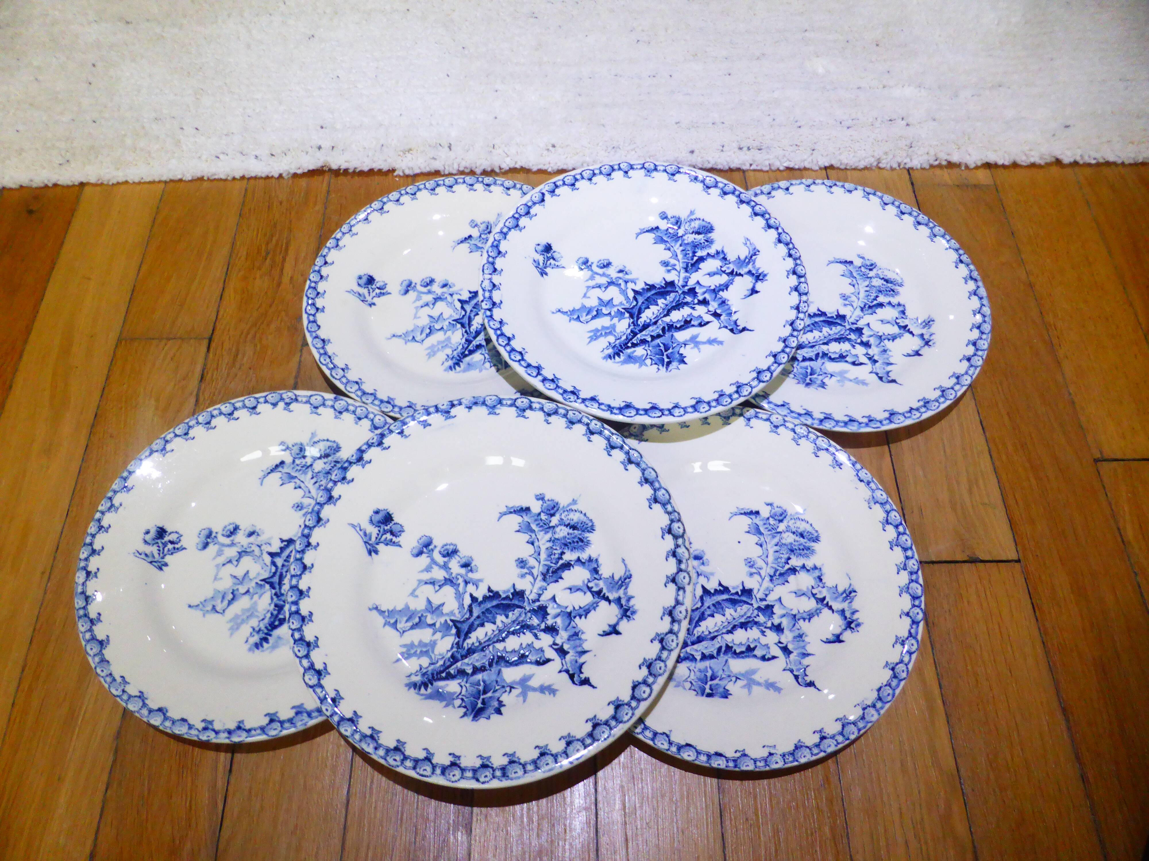 6 Gien Chardons dessert plates (7)
